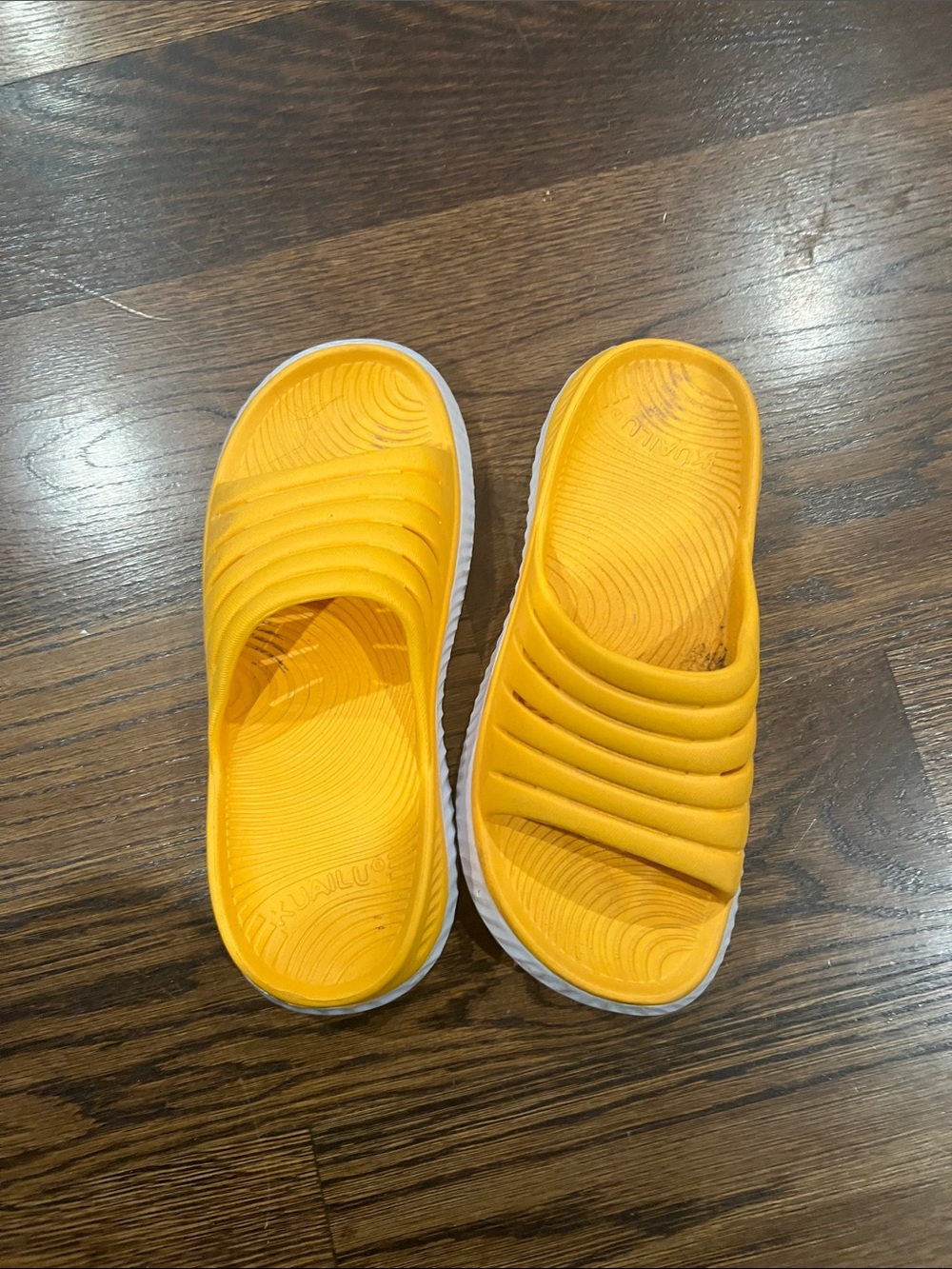 Yellow Slide Sandals with Cushioned Footbed